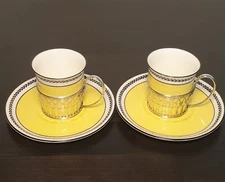 Cup in a silver coaster with a saucker Wileman & Co - Shelley Potteries 1922.