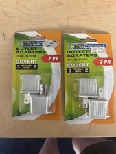 2 Prong to 3 Prong Grounded Outlet Converter Adapter with Polarized Plug - 4 Pak