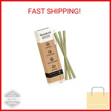 100% Bamboo Straws (10-Pack) - Biodegradable & Compostable 8 Inch Reusable Straw