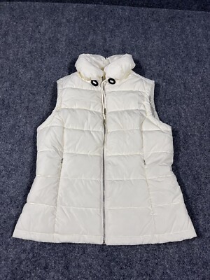 Calvin Klein Puffer Vest White Quilted Performance Women Small