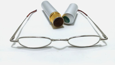 Compact~Reading Glasses~with Aluminum Tube Case~Men Women~Spring Hinge~Reader
