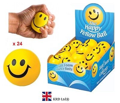 LIGHT UP SMILEY BALL Stress Relief Fidget Kids Happy Face Bouncy Foam Sensory UK