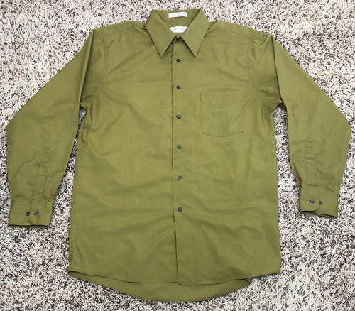 VAN HEUSEN mens SIZE 15.5 (32/33) olive 