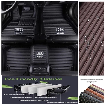 For Audi All Models Car Floor Mats Luxury Custom Carpets Cargo Liners Waterproof Foto 4 de 4