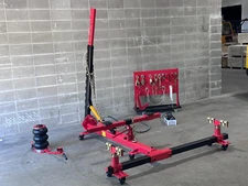Portable Auto Body Puller Frame Straightener free clamps + 10,000 psi foot pump
