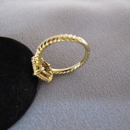 Anillo David Yurman 18K YG Pequeño Chatelaine Rosa Turmalina Diamantes Talla 6 J9 - Imagen 5 de 8