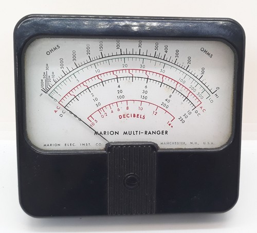 Marion Decibels Panel Meter Model 55 Multi-Ranger Range 400UA Resistance 500 Ohm