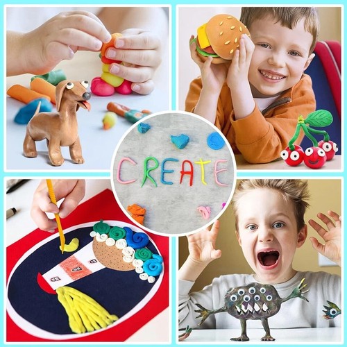 Modelliermasse Lufttrocknend 28 Farben, Modelliermasse Für Kinder, Knete Set Mit - Bild 5 von 6
