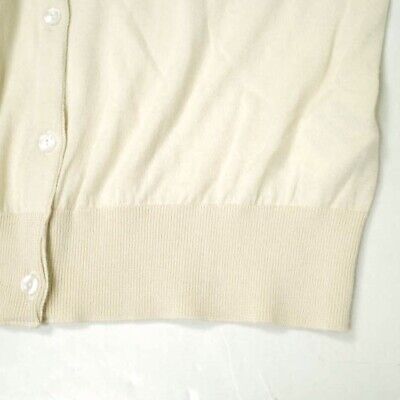 JOHN SMEDLEY Sea Island Cotton Crew Neck Cardigan M ECRU JOHN SMEDLEY Sea Island Cotton Crew Neck Cardigan M ECRU