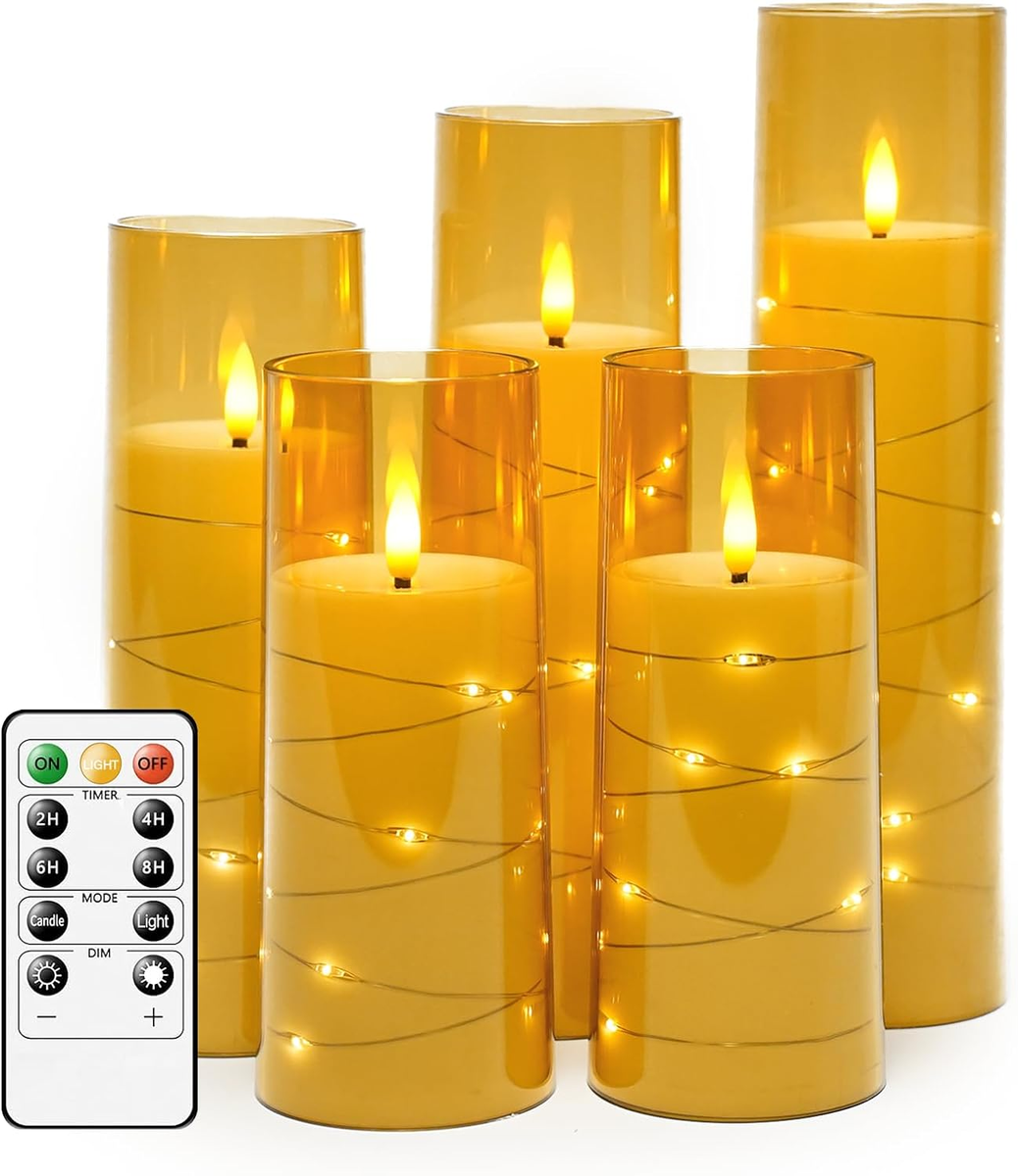 Aamdkcyu - Velas LED Sin Llama (paquete De 24 Unidades), Regulables,  Funciona Con Pilas Con Control Remoto, image size:1038x1200