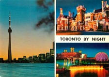 Postcard CN Tower, Casa Loma, Ontario Place, Toronto, Ontario, Canada