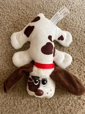 Pound Puppies Newborn 2019 Plush Stuffed Animal Toy 8" White w/ Brown Soots