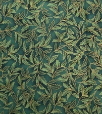 HOFFMAN CALIF. INT FABRICS-HOME FOR THE HOLIDAYS #B889 -LEAF VINES-GREEN- BTY