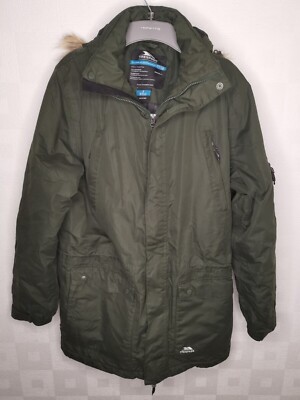 Men's Trespass Tp50 5000mm Khaki Jacket Hooded UK Small