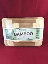 Premium Bamboo Organic Bamboo Cutting Board 3-Piece Set - Kitchen Chopping