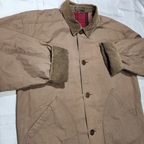 Vintage Orvis Chore Coat Men XL *READ Barn Jacket Corduroy Collar Flannel Lined