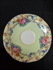 AYNSLEY RARE GREEN CUP SAUCER WITH FLORAL BORDERS ENGLAND BONE CHINA — photo 2