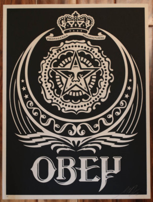 Shepard Fairey Signed AUTOGRAPHED 18x24 2005 Ankara Black Screen Print AP OBEY