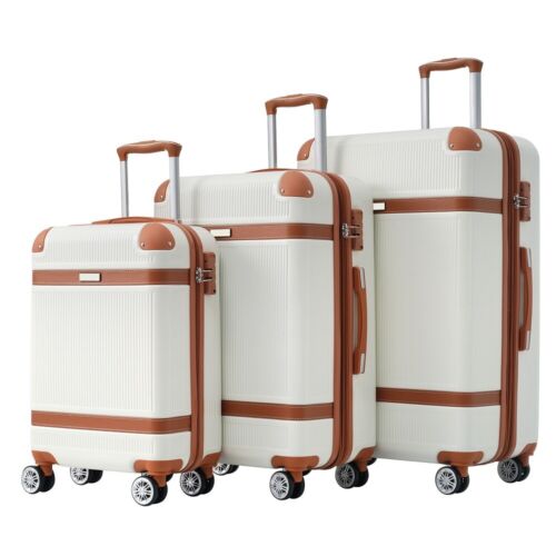 20''24''28'' 3 Piece double spinner 8 wheels Suitcase with TSA Lock Lightweight