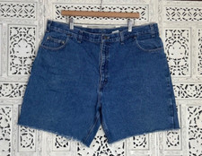 Vintage Faded Glory Medium Dark Wash Cut Off Denim Shorts Size 40