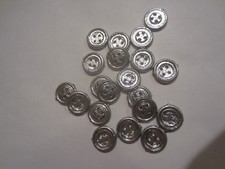 Lot of 20 Metal 1/2" Round Flat Rough Cut Rustic 4 Hole Button NEW