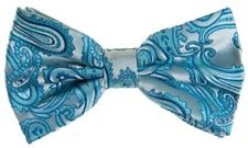 New Men's BUTTERFLY Design TURQUOISE BLUE Pre-tied Bow tie Prom Wedding Formal