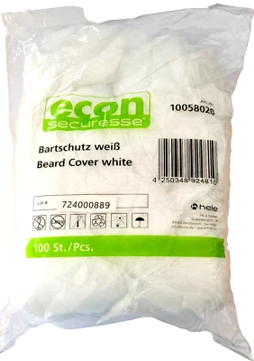HELE GMBH PP-Bartschutz mit Gummizug 40 x 25 cm weiß im Polybeutel Art.-Nr. 10058020 hele