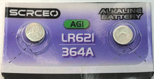 2 PACK LR621 ALKALINE GREAT EXP 12/30 364A AG1 SR621 D364 T 602 FREE SHIP