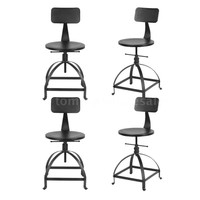 Set Of 4 Rustic Bar Stools Vintage Industrial Wood Adjustable Seat Kitchen U7y2 on sale Set Of 4 Rustic Bar Stools Vintage Industrial Wood Adjustable Seat Kitchen U7y2 on sale
