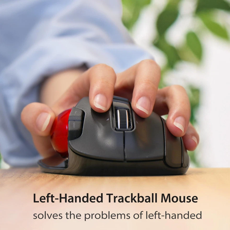 Left Handed Elecom Ex G Series Optical Trackball Mouse 6 Buttons Wireless Red... - Image 2 of 4