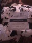 Cowhide Sherpa Throw Blanket By Linen Mart 50”X60”