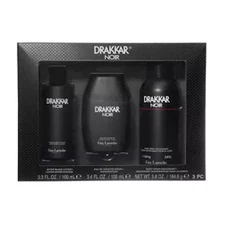 Drakkar Noir Guy Laroche 3pc Gift Set 3.4 Cologne After Shave Lotion Deodorant