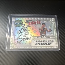 Leaf Metal Hall Marks Max Holloway Let It Snow Prismatic 1/1 Pre-Production Pro…