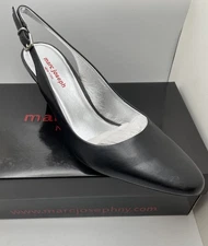 Marc Joseph New York Women's Leather Black Heels size 8.5 Sling back heel