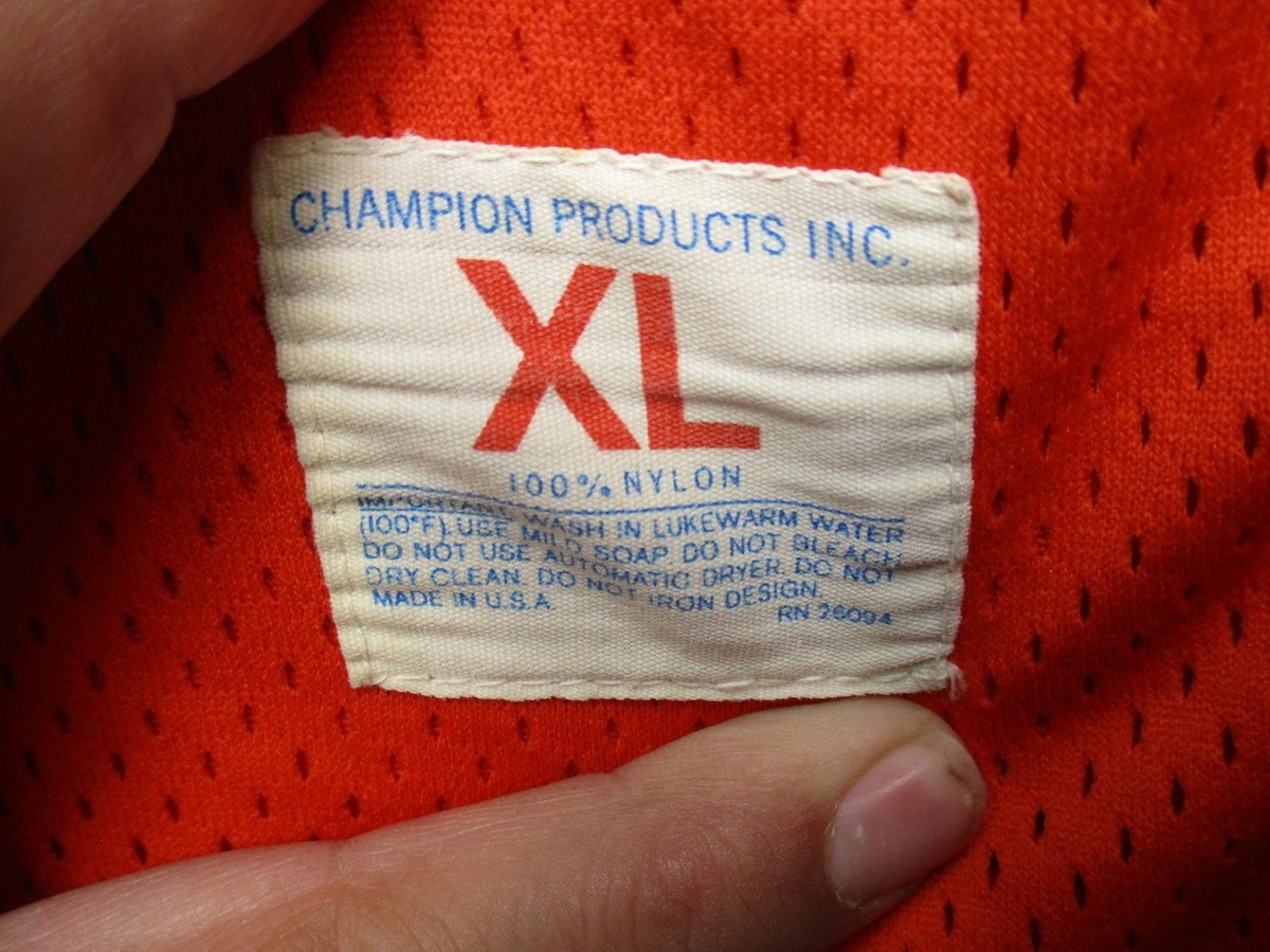 Vintage Champion Football Jersey Mens XL Orange Mesh Practice 63
