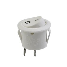 2x Small 7/8" Round White ON/OFF Rocker Switches Car 12V DC SPST 250V 3A General