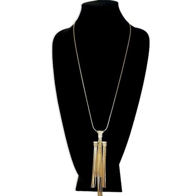 Banana Republic Long Gold Snake Chain Tassel Necklace NWT