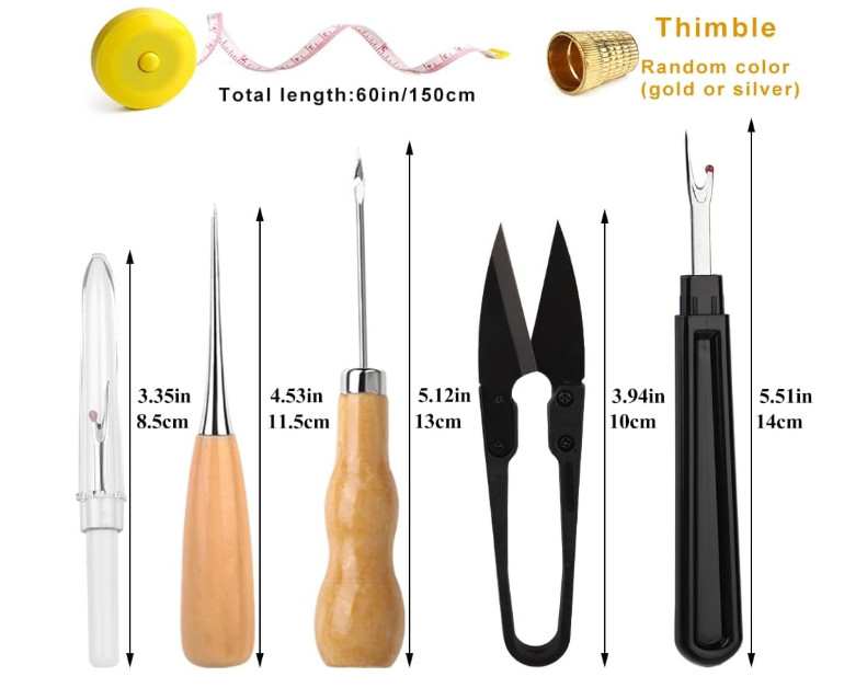 BAGERLA Heavy Duty Upholstery Repair Kit with Awl, Needles, Thread for DIY