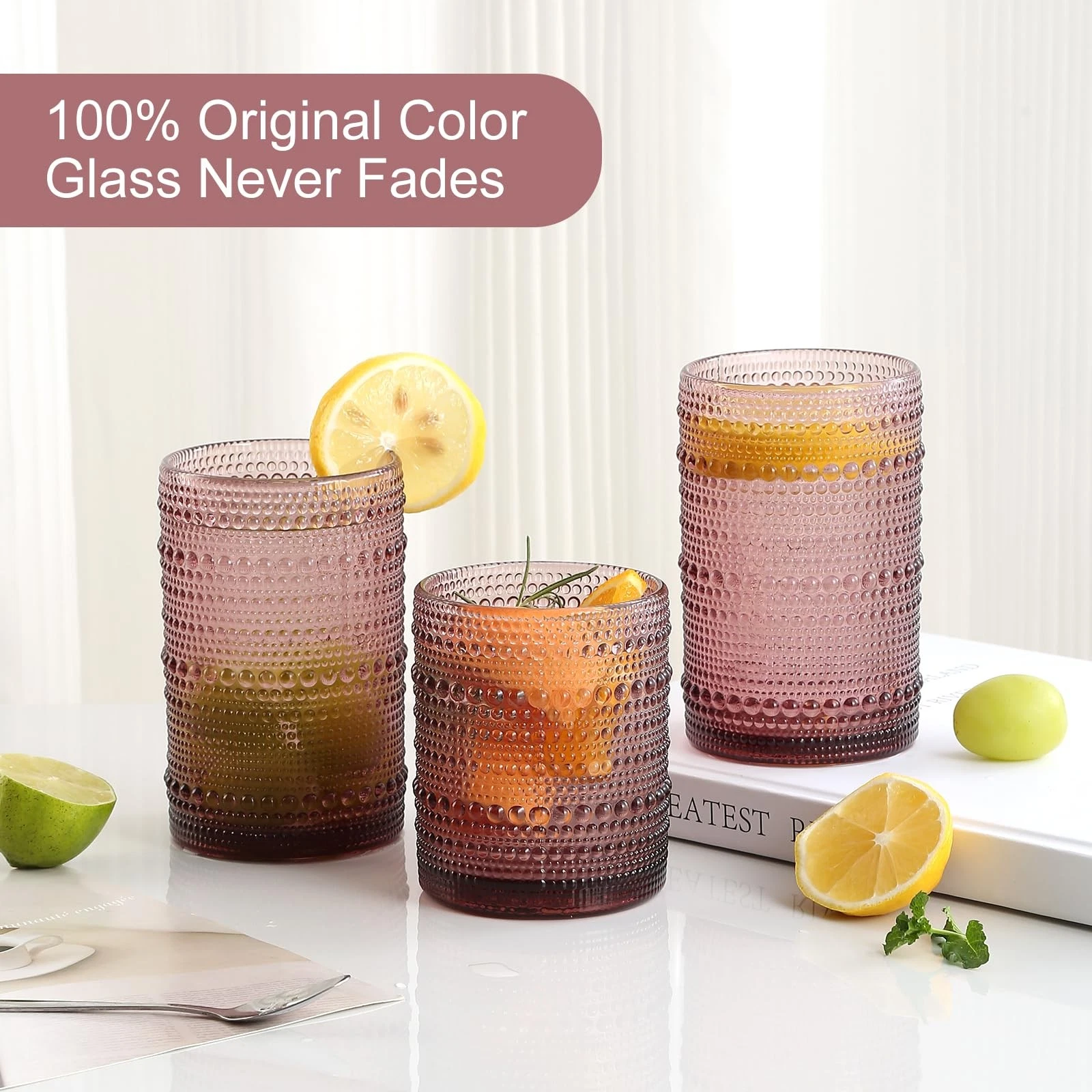ZMOWIPDL Vintage Hobnail Drinking Glasses - Thumbnail 5