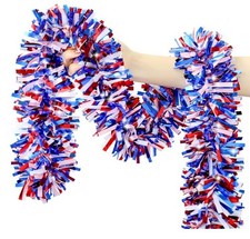 50FT Patriotic Tinsel Garland 4Th of July Decorations, Fourth of July Decoration
