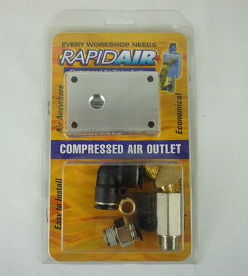 RapidAir 90100 Compressed Air Outlet Kit Distribution Drop + Bonus Union Elbow