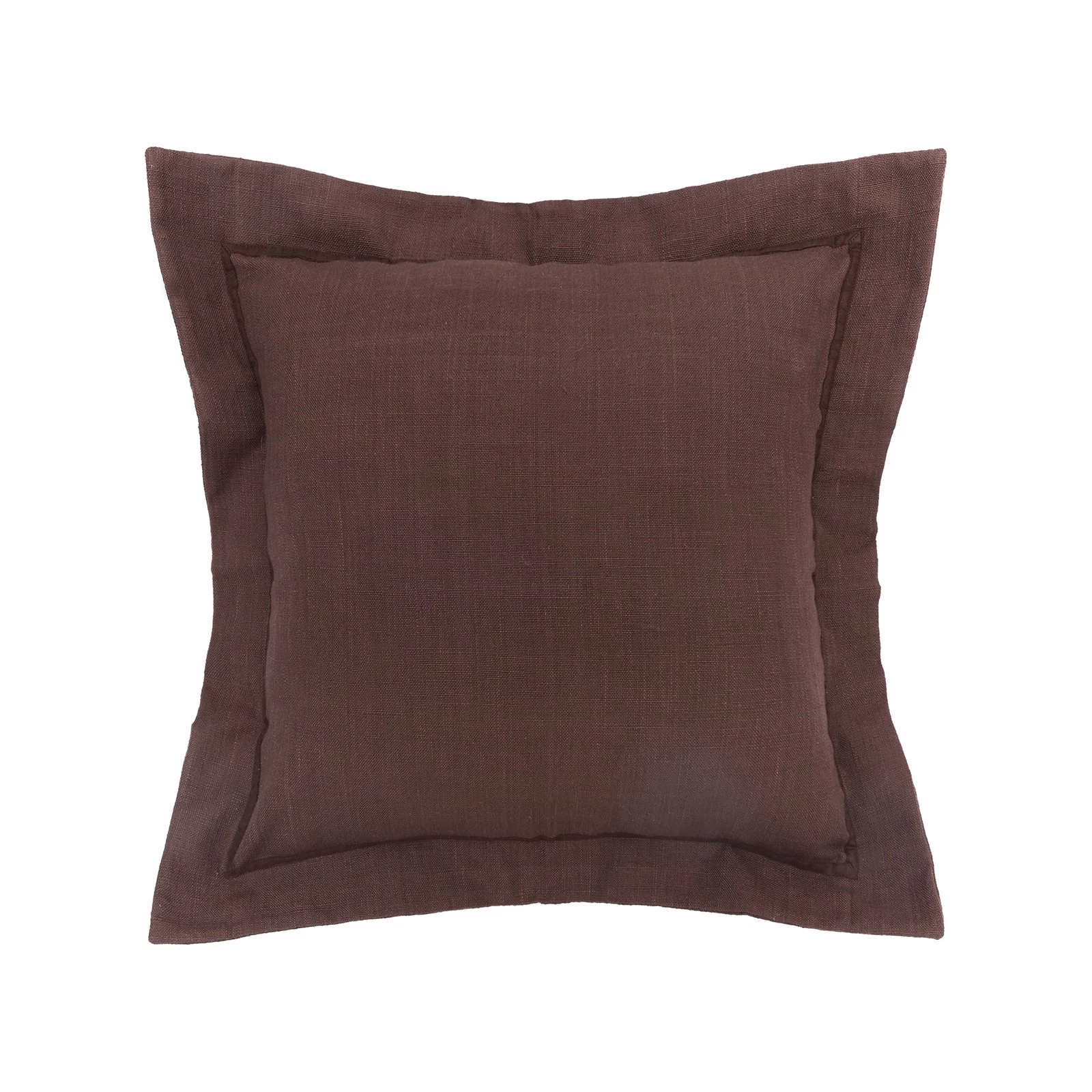 Cocoa Flange Cotton Blend Accent Throw Pillow 18" x 18"