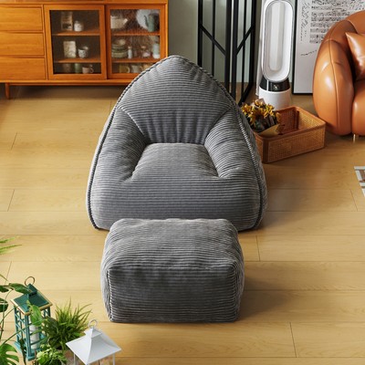 Divan Bed Leisure Sofa Bean Bag Chair with Sofa Ottoman Nap Couch Boneless Couch