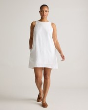 Quince Women 100% European Linen Tank Mini Dress White M