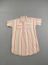 Madewell Women Shirt Dress M Multicolor Striped Pockets Short Sleeve Mini Casual