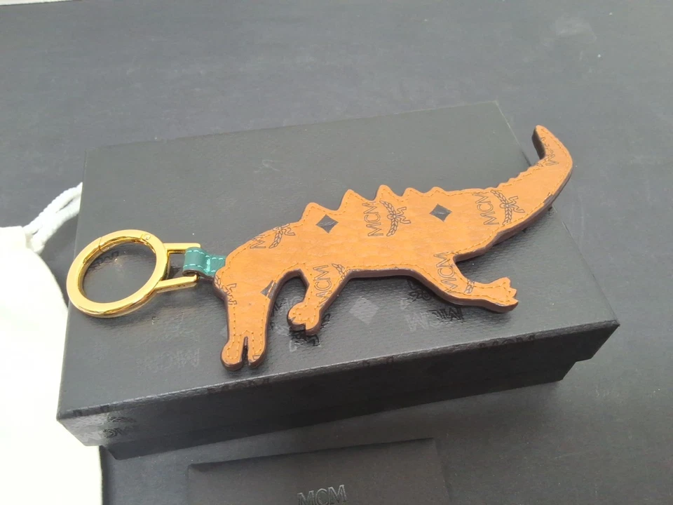 MCM Crocodile Zoo Visetos Leather Charm Keychain NEW box and dustbag - Image 4 of 4