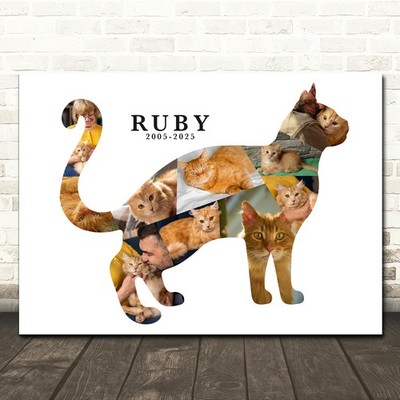 Fotocollage Haustiere Denkmal individuelles Geschenk für jedermann 10-Foto Katze Druck oder Leinwand