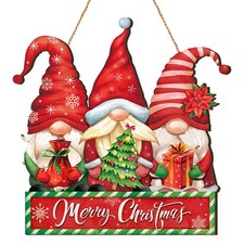 Rustic Wooden Gnome Door Sign for Christmas Home and Porch Decor