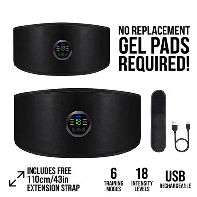 Abs Stimulator, EMS Abdominal Toning Belt Ab Muscle Trainer Workout Fitness Gear