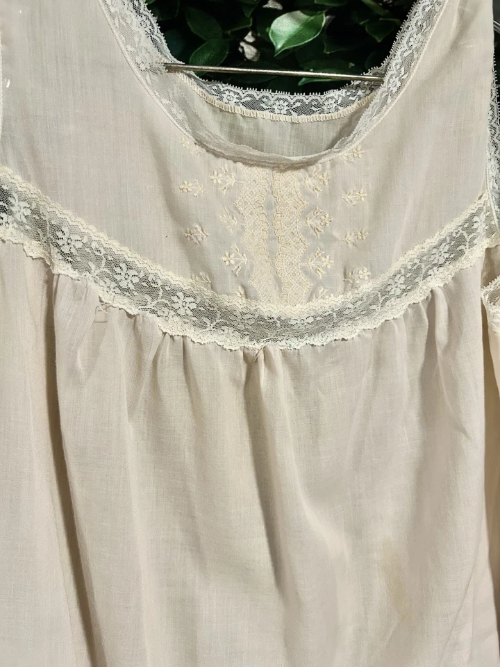 Vintage Sears Pink Nightgown Robe Peignoir Set Lightweight Lace Womens Med - Image 3 of 4